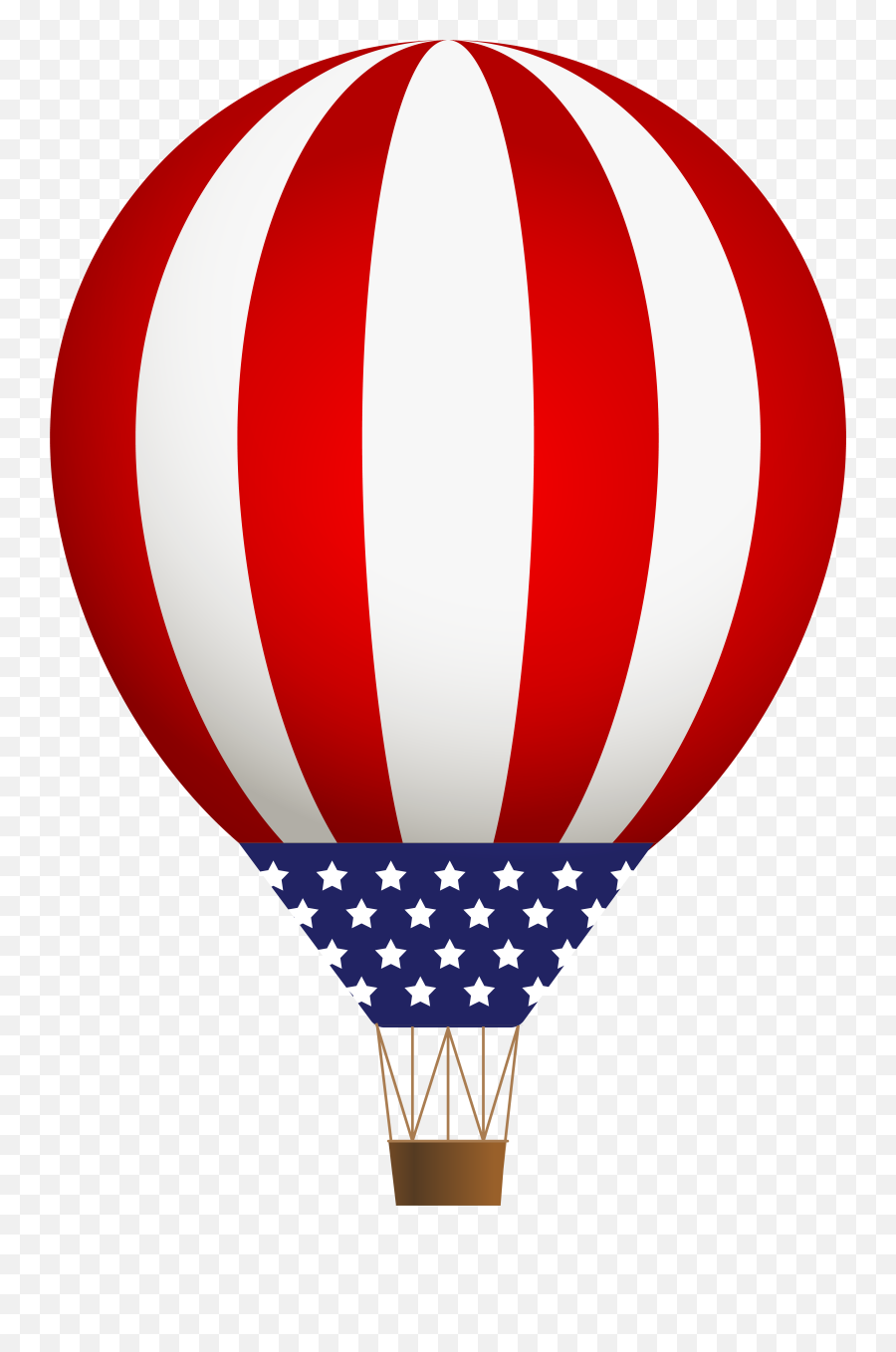 Hot Air Balloon Clip Art - Fourth Of July Png Download Hot Air Balloon Usa Png,July Png