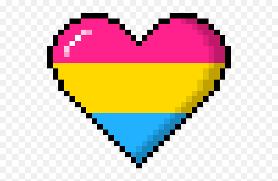 Pansexual Pride 8bit Pixel Heart Portable Battery Charger - Pixel Rainbow Heart Png,8 Bit Heart Png