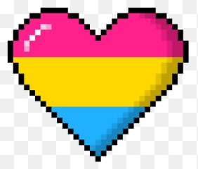 Pansexual Pride 8bit Pixel Heart Portable Battery Charger - Rainbow png