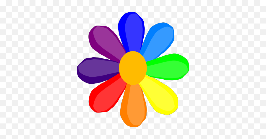 Bright Rainbow Flower Svg Clip Arts Download - Download Clip Flower Clip Art Png,Rainbow Vector Png