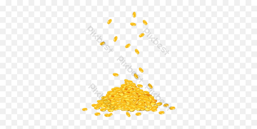 Coins Isolated Vector Graphic Element - Gold Coin Falling Png,Money Falling Gif Transparent