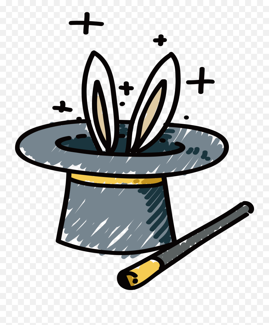Magic Rabbit Cartoon Png Clipart - Magic Bunny Hat Transparent,Magic Hat Png