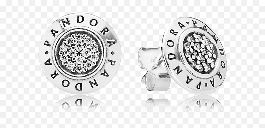 Sparkling Pandora Logo Stud Earrings - Pandora Earrings Png,Pandora Logo Png
