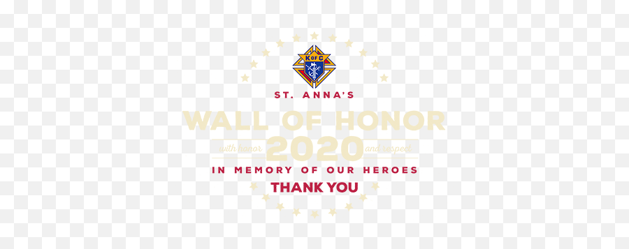 St Annau0027s Knights Of Columbus U2013 Wall Honor 2019 - Language Png,Knights Of Columbus Logo Png