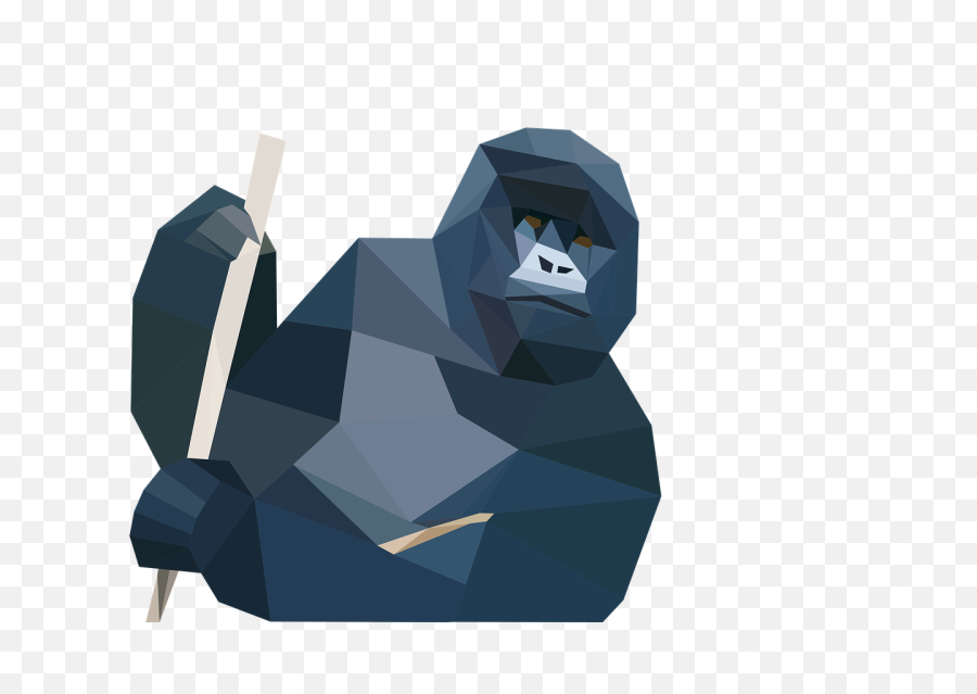 Monkey Low Poly Gorilla - Free Image On Pixabay Low Poly Gorilla Face Png,Monkey Transparent Background