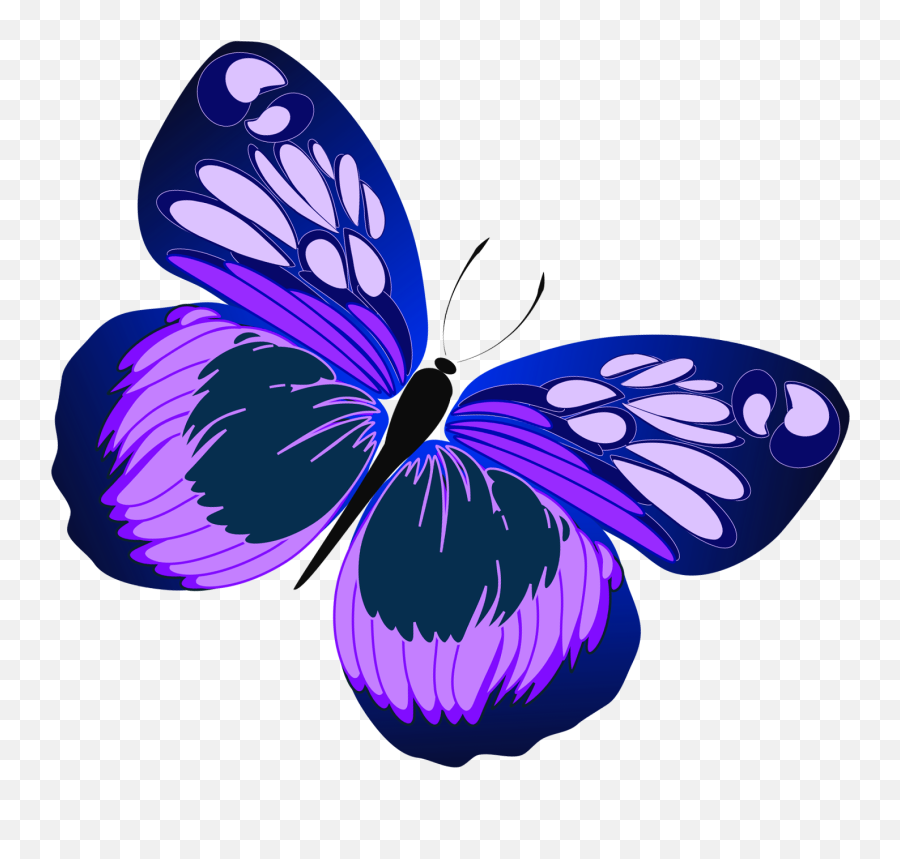 Butterfly Clip Art Purple - Butterfly Free Clip Art Png,Butterfly Clipart Png