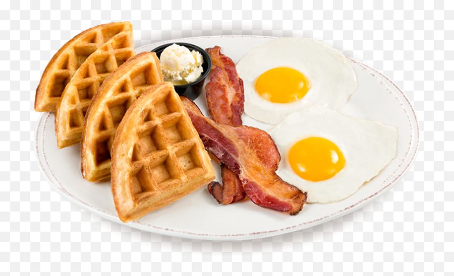 Breakfast Plate Png - Waffles With Bacon And Eggs,Waffles Png