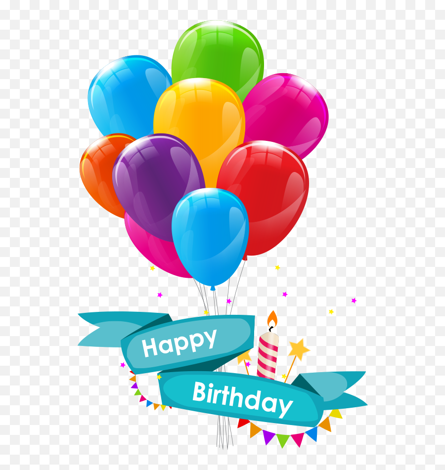Download Colorful Balloons Transparent - Happy Birthday Balloon Vector Png,Balloons Transparent