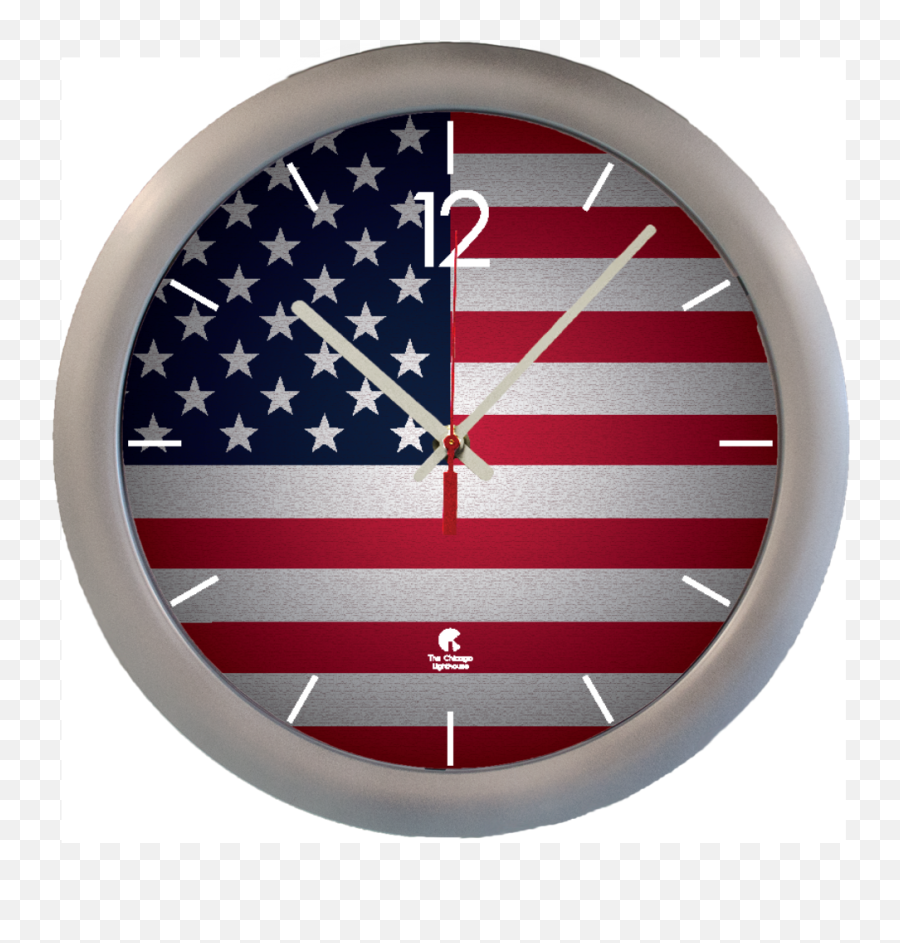Us Flag 14 Inch Decorative Wall Clock - Uncle Sam Alex Ross Png,Chicago Flag Png