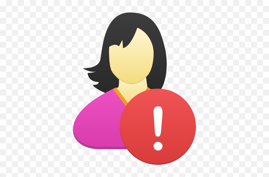 Female User Warning Icon Flatastic 5 Iconset Custom - Warning Girl Icon Png,Warning Icon Png