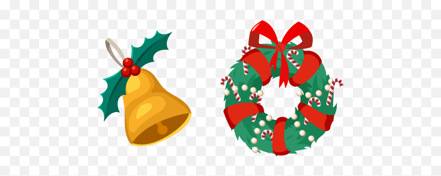 Christmas Bell And Wreath Cursor U2013 Custom - Bell Png,Christmas Bells Icon