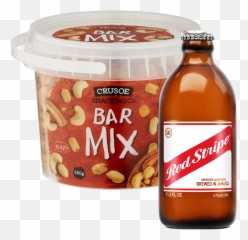 Download Red Stripe U0026 Crusoe Lager And Nuts Bundle - Crusoe Red Stripe Beer Png,Red Stripe Png