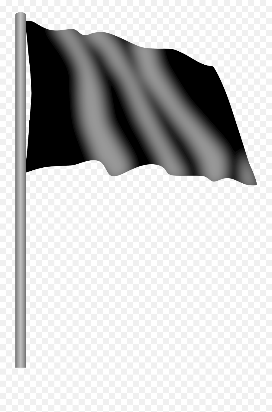 Black flag waving in wind on flagpole isolated Vector Image