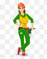Female Clipart Handyman Transparent Free - Handy Woman Png,Handyman Png