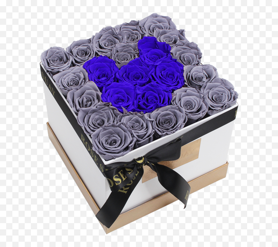 Gray - Deep Blue Eternity Roses Medium White Square Box Rosesuay Blue Rose Png,Square Box Png