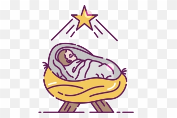 Baby Jesus In A Manger Clip Art - Jesus In A Manger Clip Art Png,Manger Png