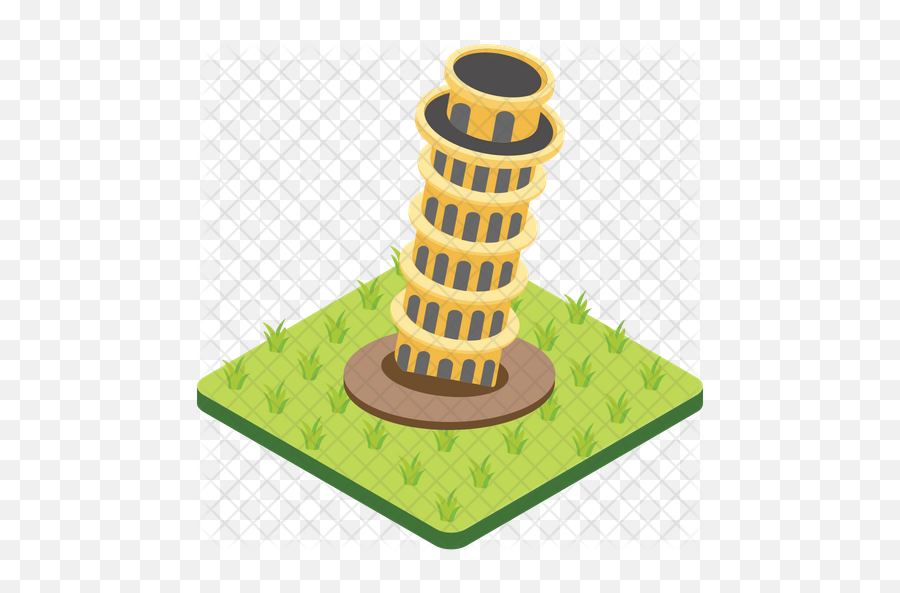 Pisa Tower Icon Of Isometric Style - Leaning Tower Of Pisa Isometric Png,Leaning Tower Of Pisa Png