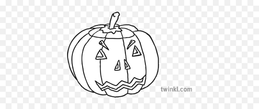 Jack O Lantern Black And White Illustration - Twinkl Pumpkin Carving Black And White Png,Jack O Lantern Png