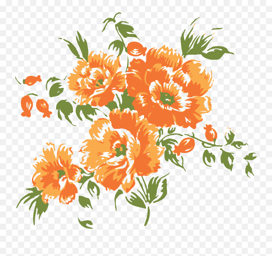 Download Flower Orange Blossom Clip Art - Orange Flowers Transparent Background Png,Flowers Clipart Transparent Background