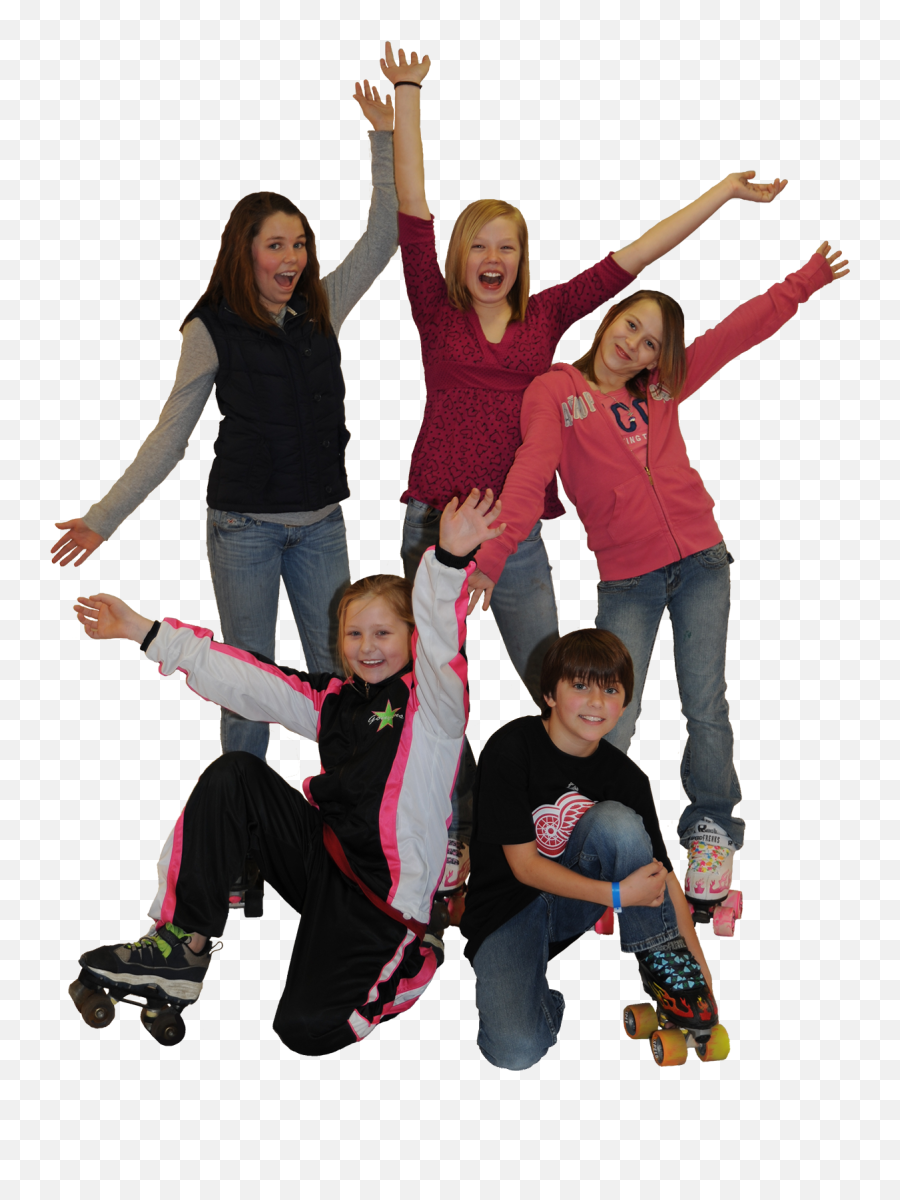 Roller Skate Png - Five Tweens Kids Roller Skating People Roller Skating Png,Roller Skate Png