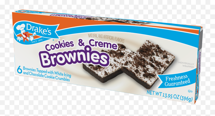 Cookies U0026 Creme Brownies Drakes Cake - Cookies And Cream Brownies Png,Brownies Png