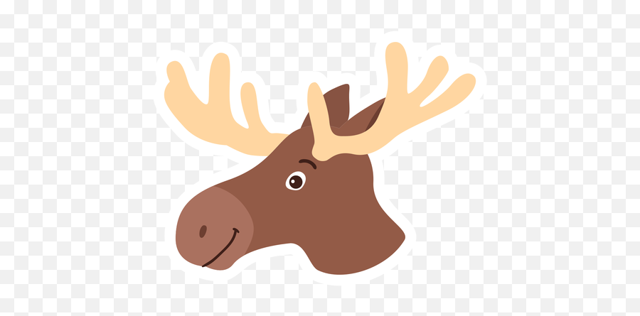 Moose Elk Antler Flat Sticker - Caribou Png,Moose Transparent