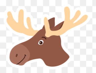 Moose Elk Antler Flat Sticker - Caribou png