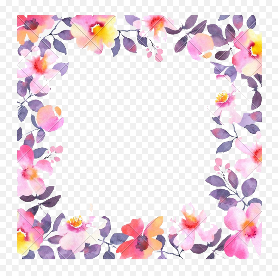 Christmas Frame Transparent Background - Water Color Flower Frame Png,Christmas Frame Transparent