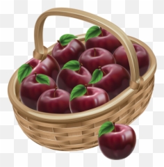 Download Apple Art Red Illustration - Basket Of Apples Drawing Png,Red Apple Png
