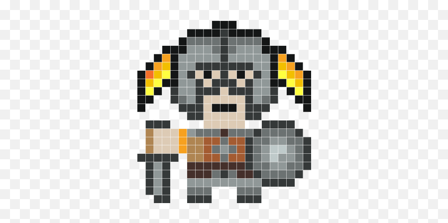 Dovahkiin - Wall Decals Stickaz Guerrier Pixel Art Png,Dovahkiin Png