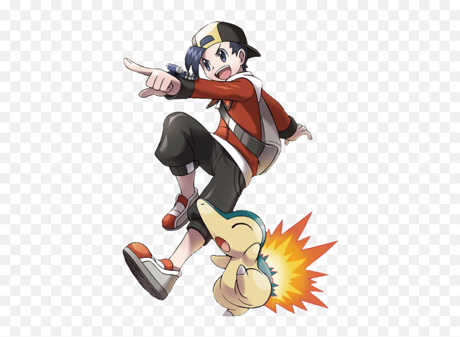 Pokemon Ethan And Cyndaquil Png