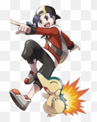 Pokemon Ethan And Cyndaquil Png