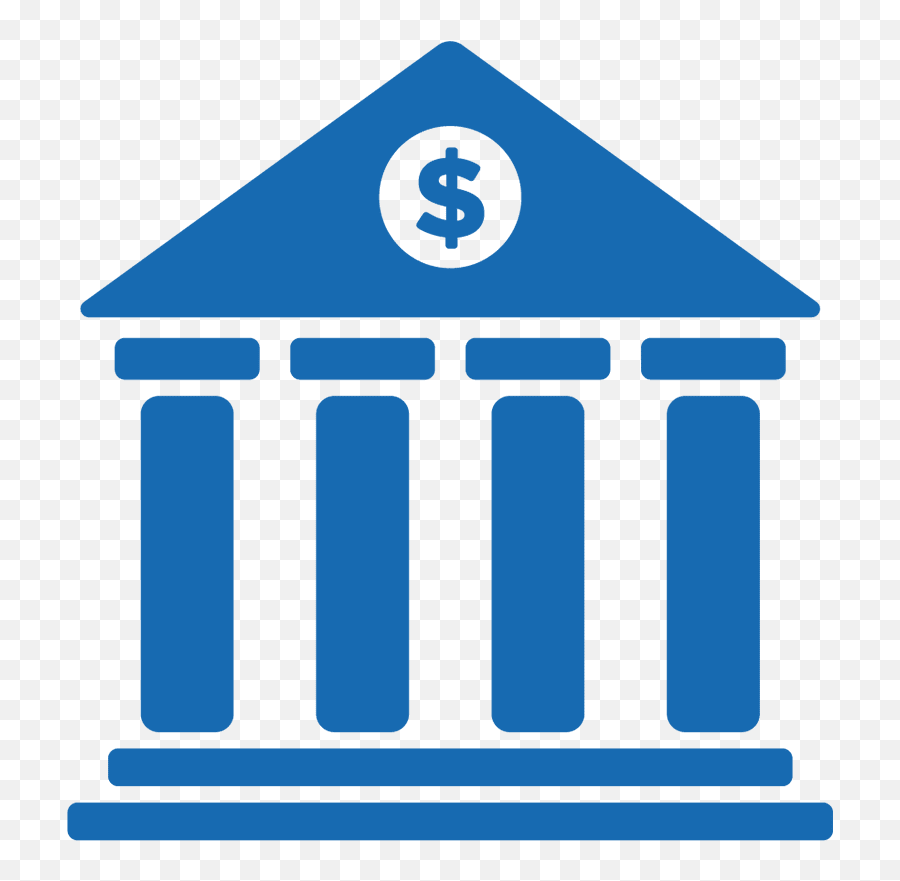 Blue Color Dollor Bank Icon Png - Bank Shape Symbol Clipart Blue Bank ...