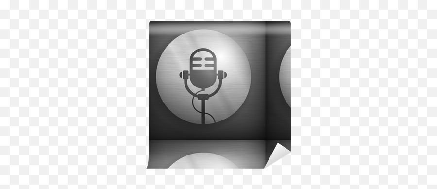 Retro Microphone Icon In Gray And Black Color Vector - Illustration Png,Microphone Icon Vector