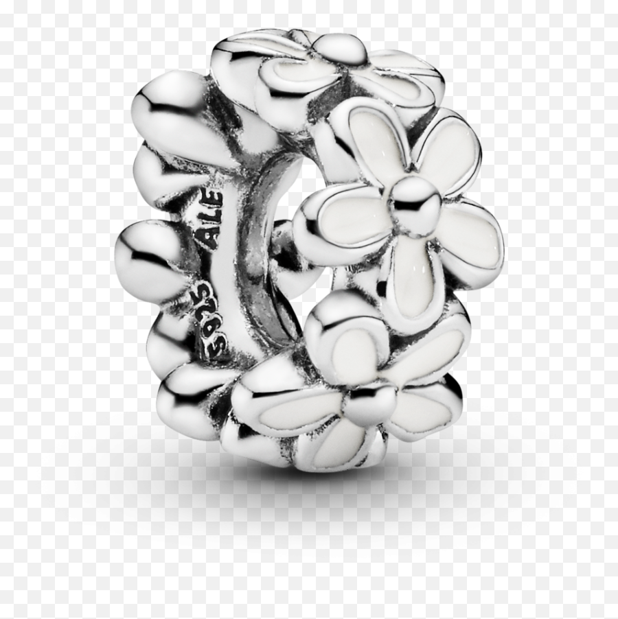 Darling Daisies Spacer - Pandora White Flower Charm Png,White Oval Png
