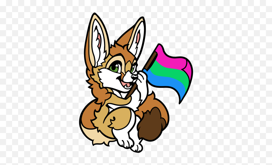 Fursona Pins - Polysexual Emo Fennec Fox Fursona Png,Polysexual Flag Anime Icon