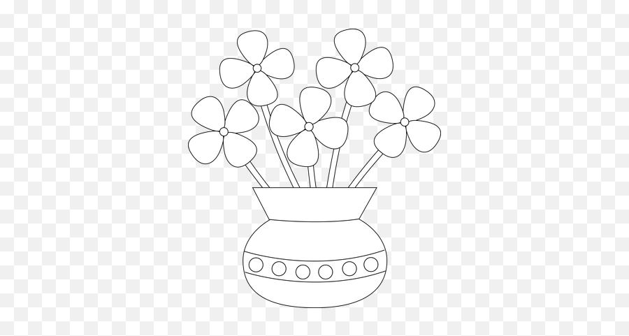 Flower Vase Png Black And White Transparent - Happy Mothers Day Grandma Coloring Pages,Black And White Flower Png