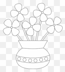 Flower Vase Png Black And White Transparent - Happy Mothers Day Grandma Coloring Pages