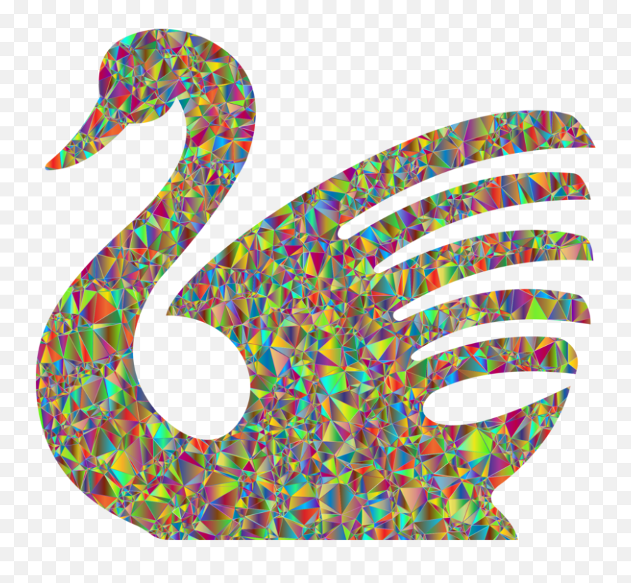 Linegoosemute Swan Png Clipart - Royalty Free Svg Png Polychromatic Design,Swan Png