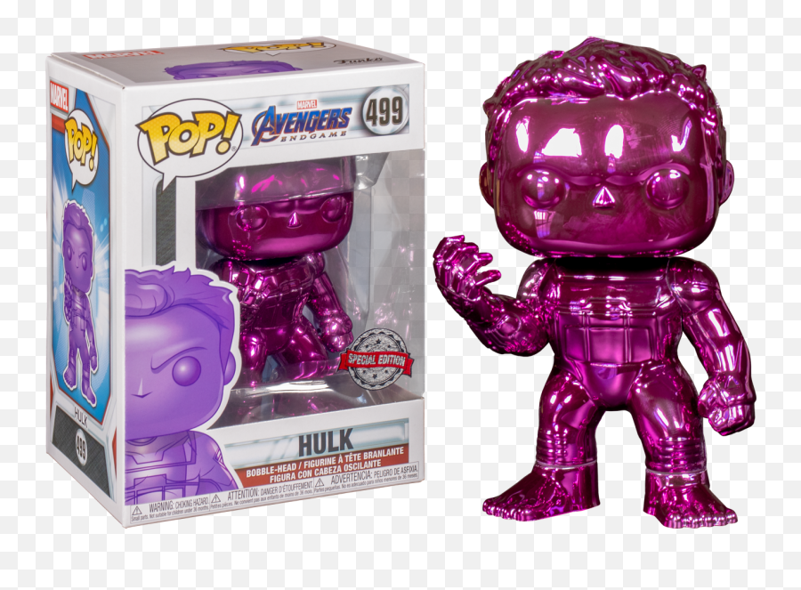 Avengers 4 Endgame - Hulk With Nano Gauntlet Purple Chrome Pop Vinyl Figure Funko Funko Pop Hulk Chrome Blue Png,Thanos Head Transparent