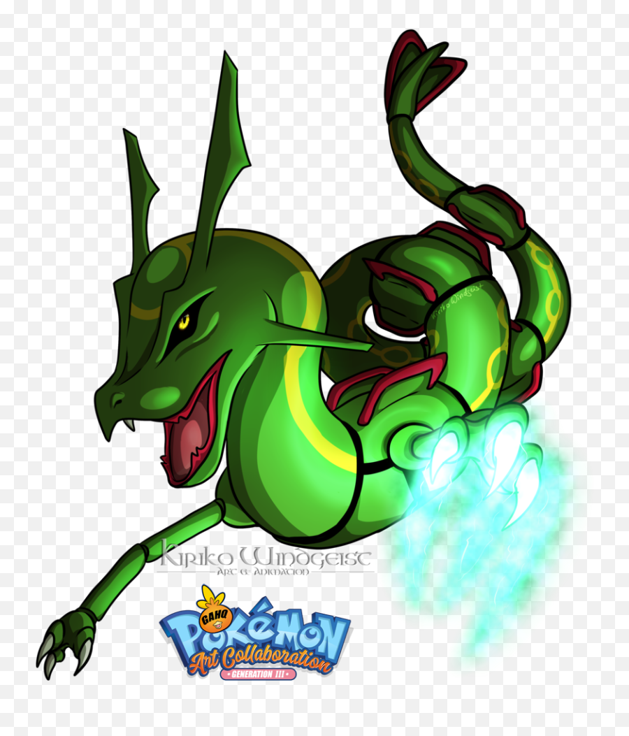 Pokemon Generation Iii Art Tribute - Rayquaza Using Dragon Claw Png,Rayquaza Png