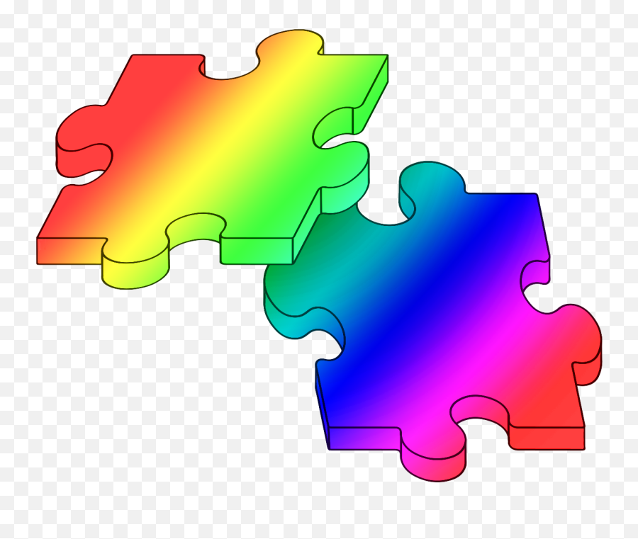 Download Rainbow Puzzle Pieces - Rainbow Puzzle Piece Clipart Png,Puzzle Pieces Png