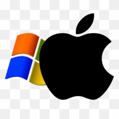 Windows Xp Logo Superimposed - And Apple png