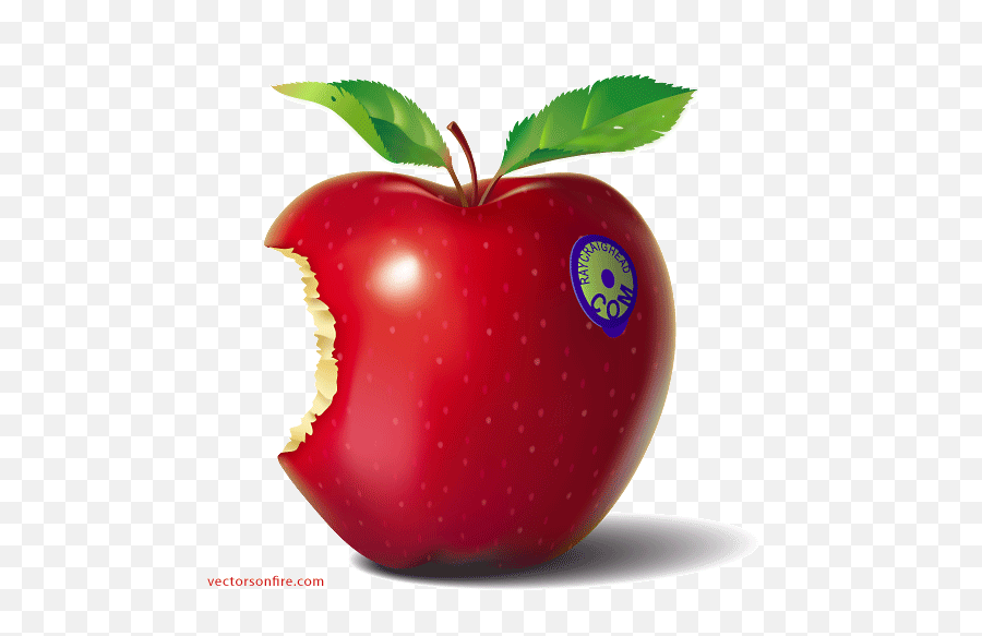 Red Eaten Apple By Ray Craighead Vector File For Free - Half Eaten Apple Png,Bitten Apple Png