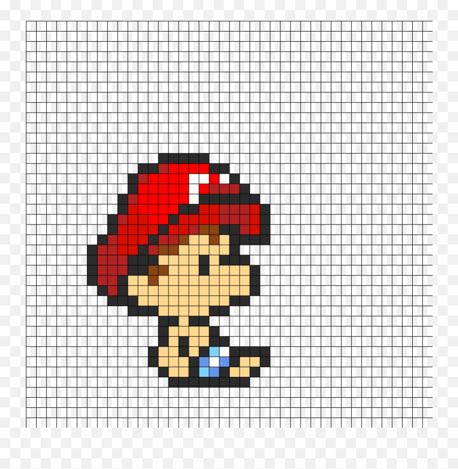 Download Baby Mario Perler Bead Pattern - Baby Mario Perler Bead Pattern Png,Pixel Mario Transparent