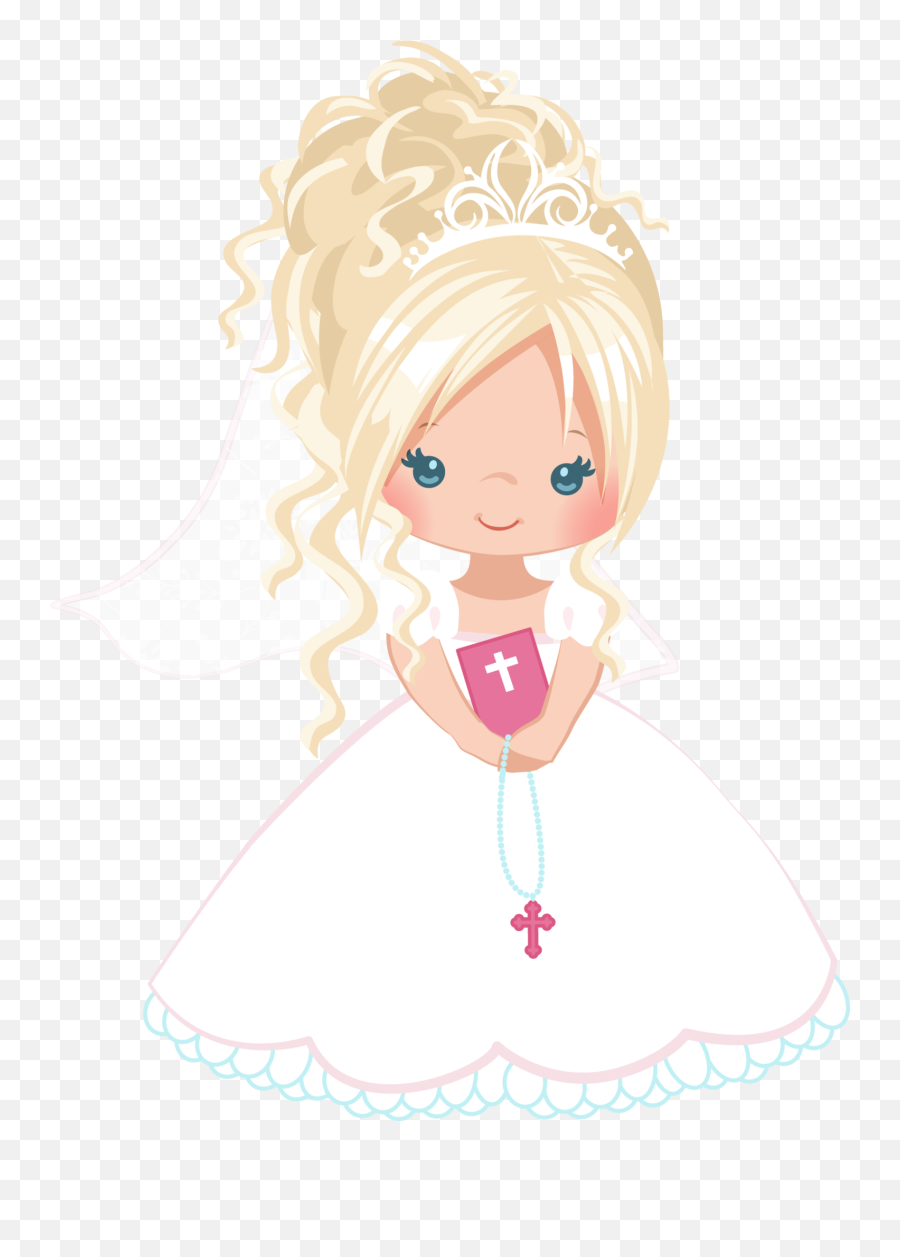 Communion Set - Personalised Apron And Satin Robe First Communion Blonde Girl Png,Communion Png