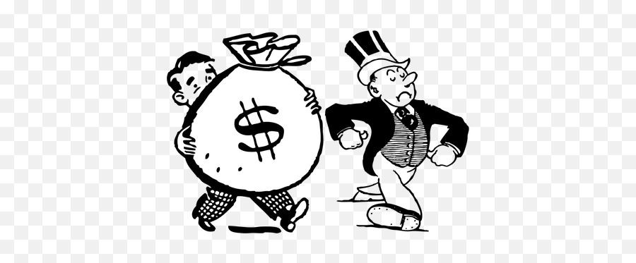Rich And Poor Png Transparent Poorpng Images - Money Bag,Monopoly Man Png