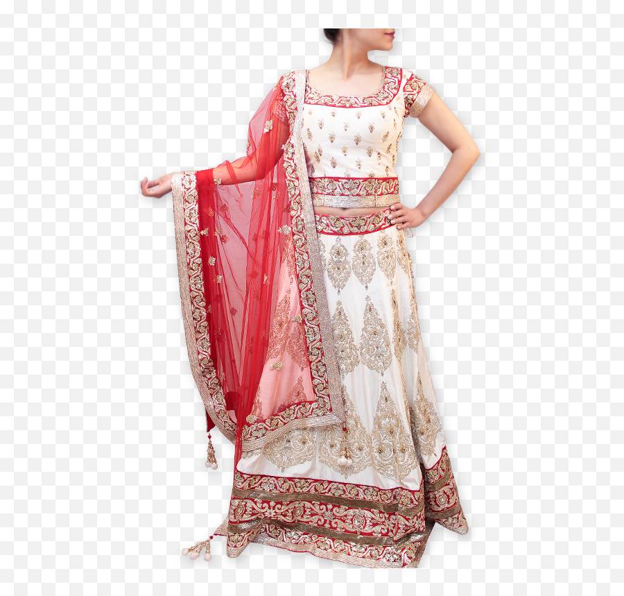 Download Offwhitered Bridal Lehenga - Silk Full Size Png Silk,Silk Png