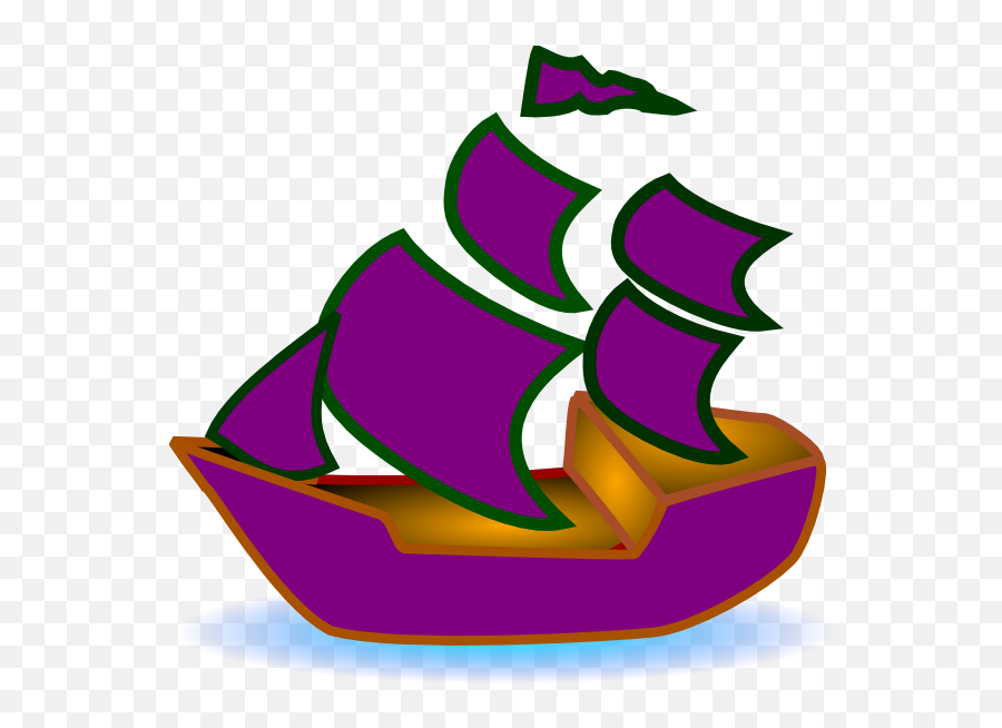 Sailboat Clipart Png - Purple Sail Boat Cartoon 1414956 Purple Boat Clipart,Cartoon Boat Png