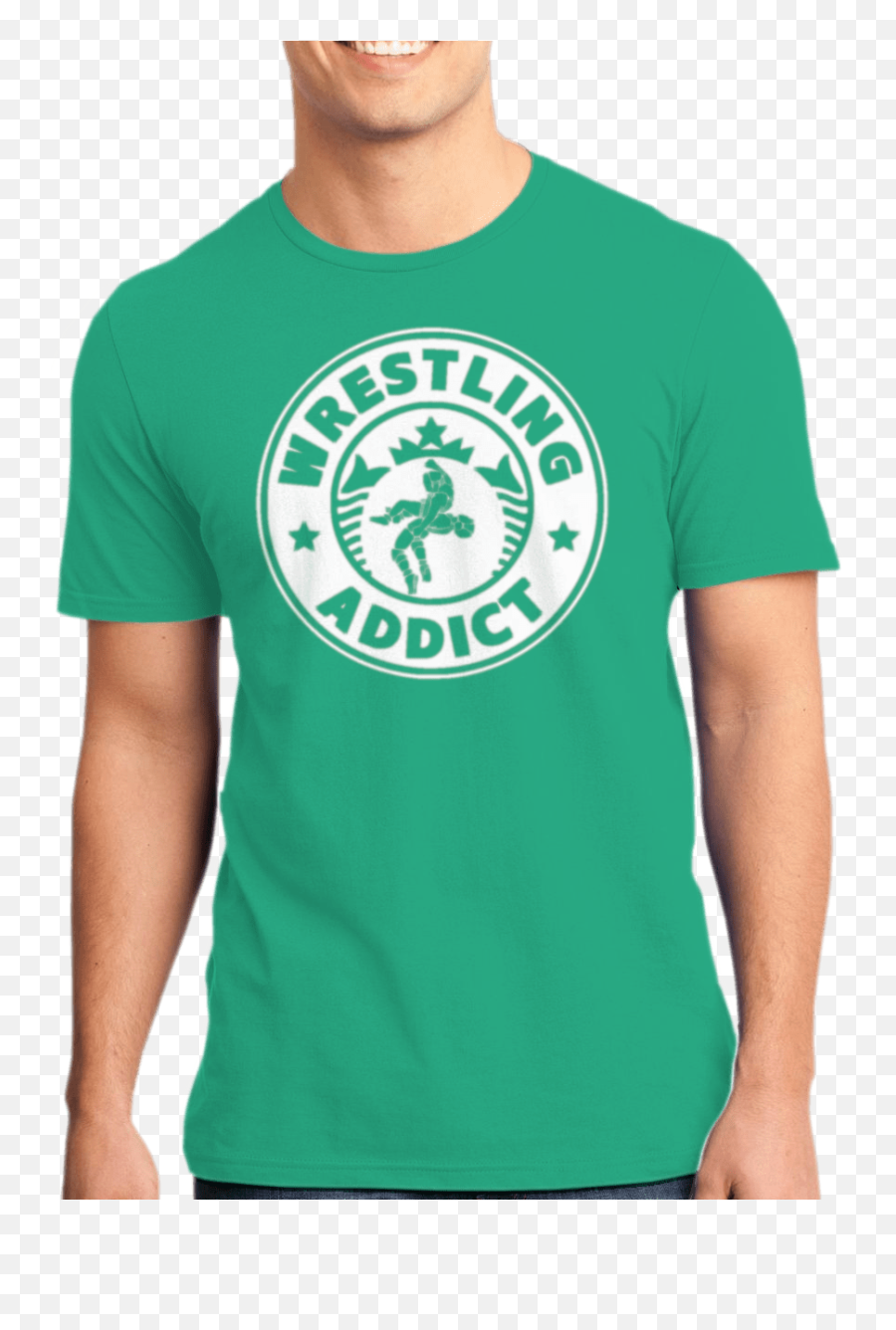 Wrestling Addict Graphic Tshirt Kelly Green Overthrowapparel - Emblem Png,Green Tshirt Png